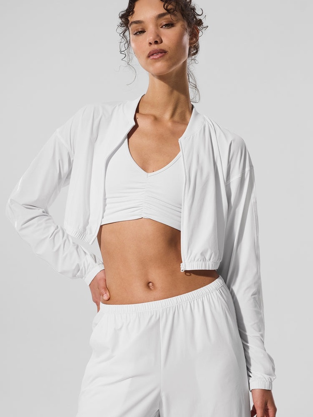 NWT Alo Cropped Breezy Full Zip Cover Up/ White/ Small